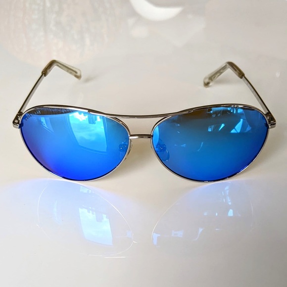 COLE HAAN Polarized 61mm Aviator Sunglasses In Blue Flash - Picture 5 of 6